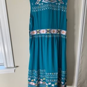 Embroidered turquoise summer dress from Sundance